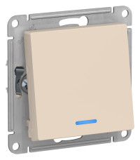 ATN000263 - ATLASDESIGN 1-клавишный ПЕРЕКЛЮЧАТЕЛЬ с подсветкой, сх.6а, 10АХ, механизм, БЕЖЕВЫЙ, Systeme Electric