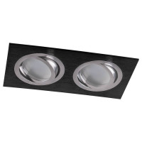 Светильник потолочный встраиваемый, MR16 G5.3, черный-хром DL2802, Feron 32641