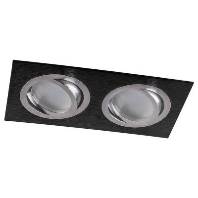 Светильник потолочный встраиваемый, MR16 G5.3, черный-хром DL2802, Feron 32641