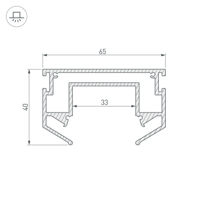 Профиль-держатель LGD-STRETCH-4TR-2000 (Arlight, Алюминий), 033090