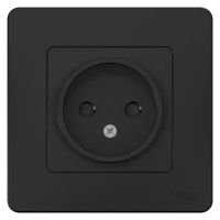 BLANCA С/У РОЗЕТКА без заземления со шторками, 16А, 250В, АНТРАЦИТ