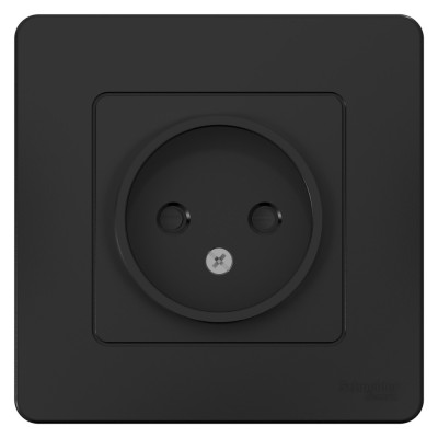 BLANCA С/У РОЗЕТКА без заземления со шторками, 16А, 250В, АНТРАЦИТ