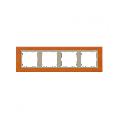 Simon 82947-67 S82N Рамка 4-ная, вишня - шампань (дерево)