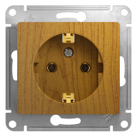 GLOSSA РОЗЕТКА с заземлением, 16А, механизм, ДЕРЕВО ДУБ GLOSSA РОЗЕТКА с заземлением, 16А, механизм, ДЕРЕВО ДУБ