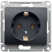 Glossa Розетка 2К+З 16А 250В~, антрацит