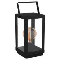 Eglo 43623 Настольная лампа BRADFORD 1, 1Х60W, E27, L165, B150, H370, сталь/стекло, черный/прозрачный