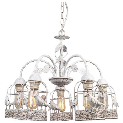 Arte Lamp CINCIA, Люстра, цвет арматуры - БЕЛО-ЗОЛОТОЙ, цвет плафона/декора - БЕЛО-ЗОЛОТОЙ, 5х40W E27, A5090LM-5WG