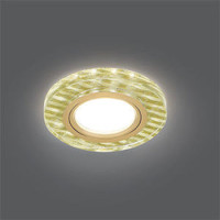 Светильник Gauss Backlight BL080 Круг гран. Золотые нити/Золото, Gu5.3, LED 2700K 1/40, BL080