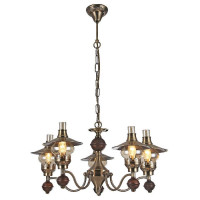 Arte Lamp TRATTORIA, Люстра, цвет арматуры - АНТИЧНАЯ БРОНЗА, цвет плафона/декора - ПРОЗРАЧНЫЙ, 5х60W E14, A5664LM-5AB