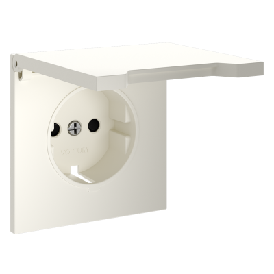 Накладка для розетки с заземлением, защитными шторками и крышкой, S70 (хлопок), VLS000813