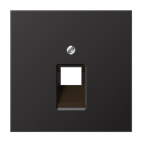 Крышка для одинарных телефонных и компьютерных розеток (UAE), фиксация винтом; металл; dark; Aluminium, AL2969-1UAD