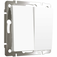 Werkel W1122061/ Выключатель двухклавишный проходной (белый матовый), a059272 Werkel W1122061/ Выключатель двухклавишный проходной (белый матовый), a059272