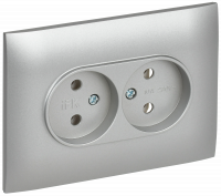 SKANDY Роз. 2-я без з/к/ш 10А в сб. SK-R10S сереб. IEK, SK-R20-10-K23-F