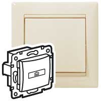 Legrand Выключатель карточный с подсветкой - Legrand Valena - без задержки выключения 10А 250В - слоновая кость, 774134