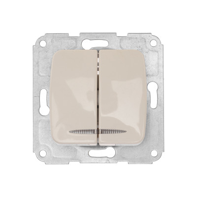 DEA Выключатель 2кл (инд) с/у 10А мех. Беж KRANZ (1/10/120), KR-78-0233