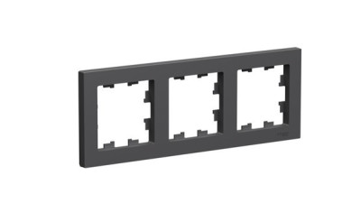 ATN001403 - ATLASDESIGN 3-постовая РАМКА, универсальная, БАЗАЛЬТ, Systeme Electric