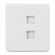 Розетка ROUND компьютерная двойная RJ45+RJ45 кат6 с/у перламутр KRANZ, KR-78-0725-1