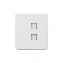 Розетка ROUND компьютерная двойная RJ45+RJ45 кат6 с/у перламутр KRANZ, KR-78-0725-1