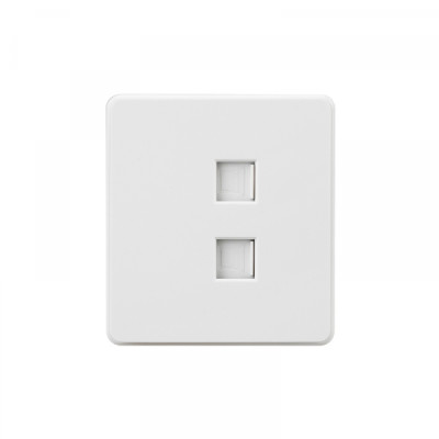 Розетка ROUND компьютерная двойная RJ45+RJ45 кат6 с/у перламутр KRANZ, KR-78-0725-1
