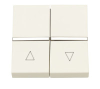 N2244 PL - Механизм выключателя жалюзи кнопочный, без фиксации, 2-модульный, серия Zenit, цвет серебристый - 2CLA224400N1301