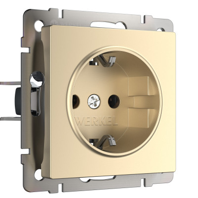 Werkel W1171111/ Розетка с заземлением и шторками (шампань), a050858
