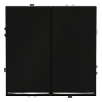 Проходной переключатель встраиваемый VOLTUM S70 двухклавишный с подсветкой 10А, (черный матовый), VLS020408