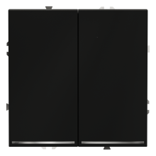 Проходной переключатель встраиваемый VOLTUM S70 двухклавишный с подсветкой 10А, (черный матовый), VLS020408