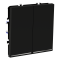 Проходной переключатель встраиваемый VOLTUM S70 двухклавишный с подсветкой 10А, (черный матовый), VLS020408