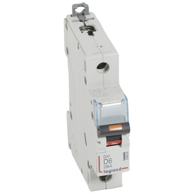 Legrand Автоматический выключатель DX? - 25 кА - тип характеристики D - 1П - 230/400 В~ - 6 А - 1 модуль, 409805
