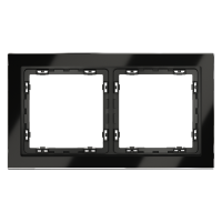 Рамка стеклянная VOLTUM S70 на 2 поста, (черный,стекло), VLS110208