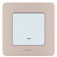 Legrand Inspiria Выключатель 1-х клавишный с подсветкой, цвет белый/шампань