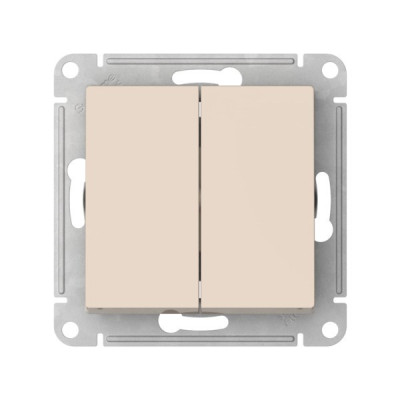 ATN000265S - ATLASDESIGN 2-клавишный ПЕРЕКЛЮЧАТЕЛЬ, сх.6+6, 10АХ, мех., быстрозажим. клем., БЕЖЕВЫЙ, Systeme Electric