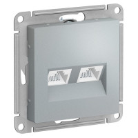 IRIDIUM Розетка компьютерная RJ 45x2, с двумя разьемами, категории 5Е. Цвет серебристый, M0602 IRIDIUM Розетка компьютерная RJ 45x2, с двумя разьемами, категории 5Е. Цвет серебристый, M0602