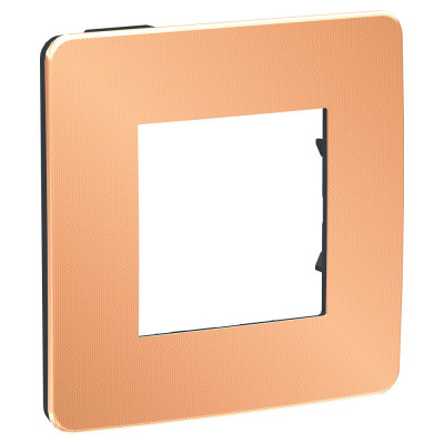 рамка 1-постовая, МЕДЬ/антрацит