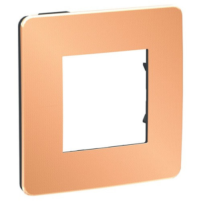 рамка 1-постовая, МЕДЬ/антрацит