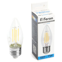 Лампа светодиодная, (7W) 230V E27 6400K, LB-66, Feron 38272