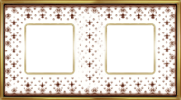 FD01342MAOB Fede Vintage Porcelain Рамка 2-ная, Brown Lys-Bright Gold