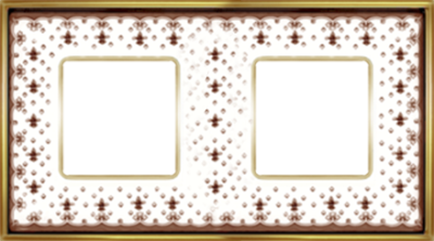 FD01342MAOB Fede Vintage Porcelain Рамка 2-ная, Brown Lys-Bright Gold