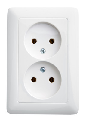 ХИТ С/У РОЗЕТКА двойная без заземления без шторок 16А, 250В, БЕЛЫЙ. Россия