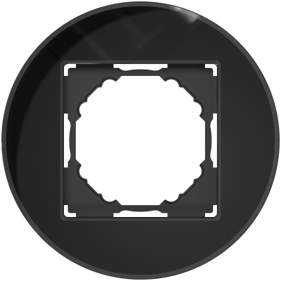 Donel A07 Natural Round Чёрное стекло рамка 1-я, серия DB, DERN211BG