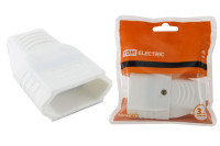 Кабельная розетка 2П 10А 250B (под евровилку CEE 7/16) с з/ш прямой вывод кабеля белая TDM Electric, SQ1806-0091