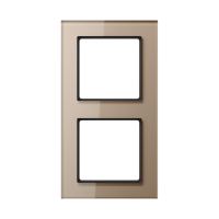 Рамка для вертикальной и горизонтальной установки, 2 поста; стекло; шампань; A CREATION, AC582GLCH