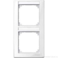 M-Smart Рамка 2-ная вертик. с полем для надписи, бел.