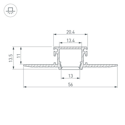 Профиль PDS-F-HIDE-2000 (Arlight, Алюминий), 024017