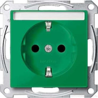 SM Розетка со шторк. и полем для надписи 2К+З 16А 250В~, зел. SM Розетка со шторк. и полем для надписи 2К+З 16А 250В~, зел.
