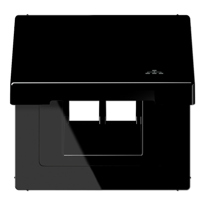 Накладка и крышка для двойных UAE розеток с символом "сеть"; термопласт; черный, LS990BFKLLANSW