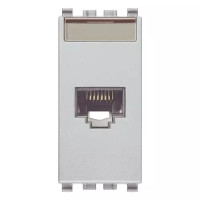Vimar Розетка RJ45 NETSAFE CAT6 UTP 110 ,серебро матовое, 20339.6.N