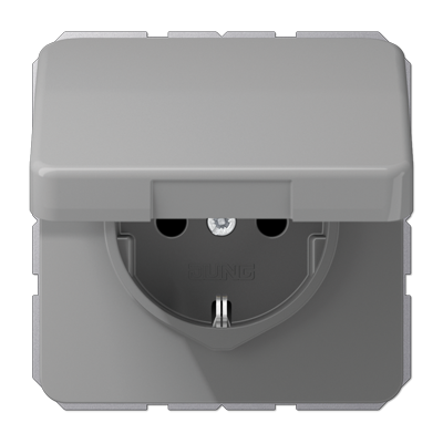 Штепсельная розетка SCHUKO 16A 250V~ с защитой от детей, влагозащищенная; серая, CD1520BFKIKLGR