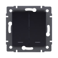 Выключатель 2-клавишный 10А/250В с LED подсветкой, черный Kollinger REA-S-008BK для Aspekt, Eleganz, Reflex Выключатель 2-клавишный 10А/250В с LED подсветкой, черный Kollinger REA-S-008BK для Aspekt, Eleganz, Reflex