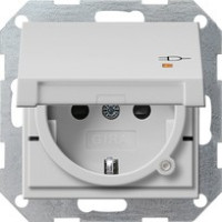 2763015 Gira Вставка розетки с крышкой, с затвором (shutter) и символом и контрольным светодиодным индикатором 2763015 Gira Вставка розетки с крышкой, с затвором (shutter) и символом и контрольным светодиодным индикатором
